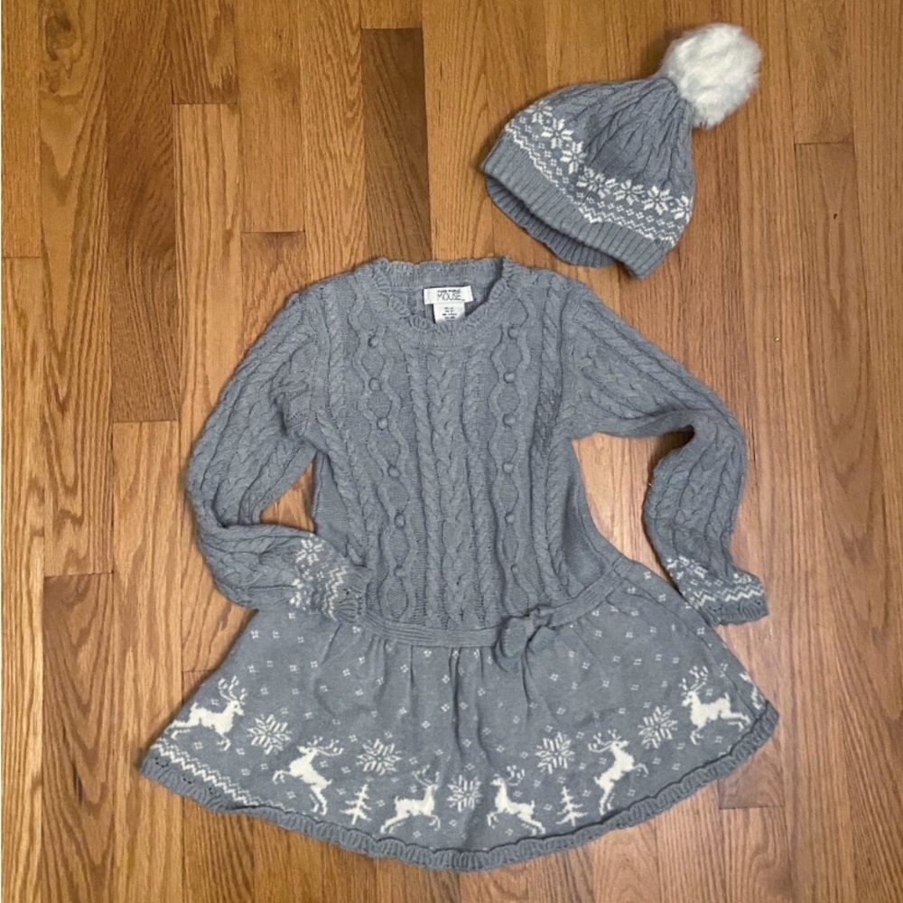 Sweater dress and hat